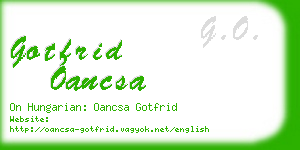 gotfrid oancsa business card